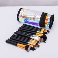 Easy To Storage Makeup Brush Set Full Open Clear PVC Zipper Bag (A/B type)